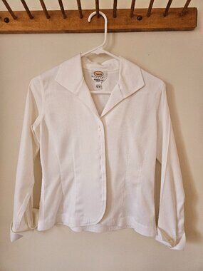 Talbots White Herringbone Blouse - Size 2p - See NOTES to get it for FREE